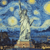 Starry Night Liberty Diamond Painting