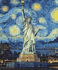 Starry Night Liberty Diamond Painting