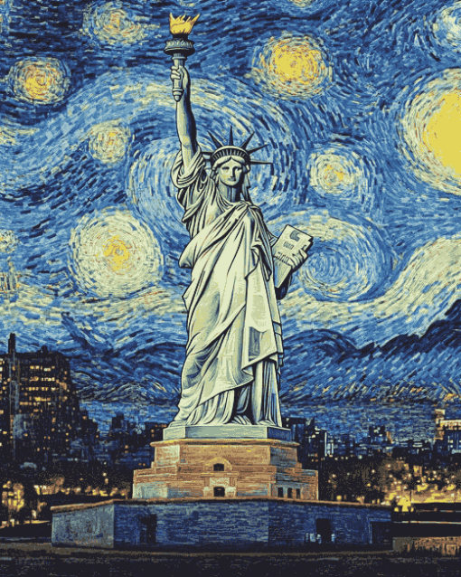 Starry Night Liberty Diamond Painting