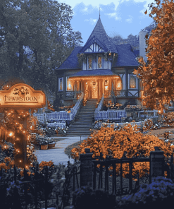 Stars Hollow Houses Diamond Painting