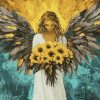 Sunflower Angel Vintage Diamond Painting