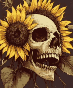 Sunflower Skull Diamond Painting