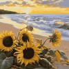 Sunflowers by the Beach Diamond Painting