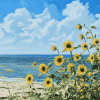 Sunflowers by the Beach Diamond Painting