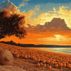 Sunset Beach Seascape Diamond Painting