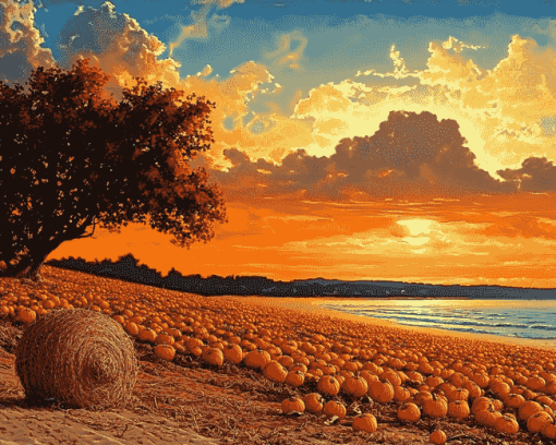 Sunset Beach Seascape Diamond Painting