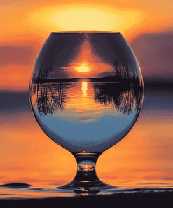 Sunset Seascape Glass Diamond Painting