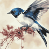 Swallow Birds Elegance Diamond Painting