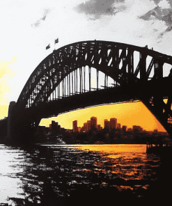 Sydney Harbor Bridge Silhouette Diamond Painting