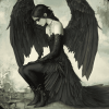 The Black Angel Fantasy Diamond Painting