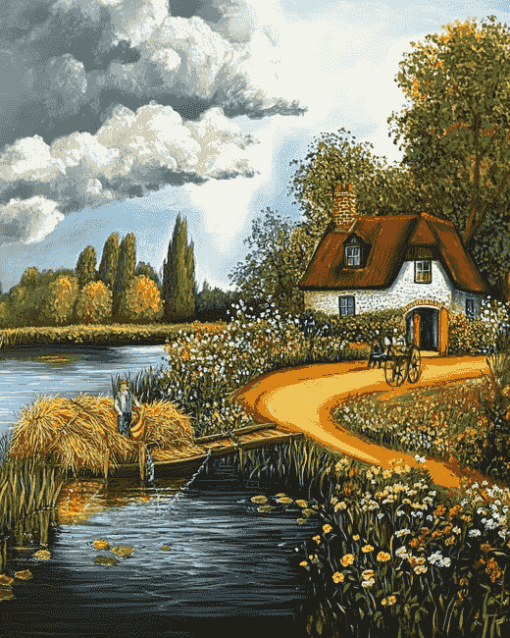 The Hay Wain Landscape Diamond Painting