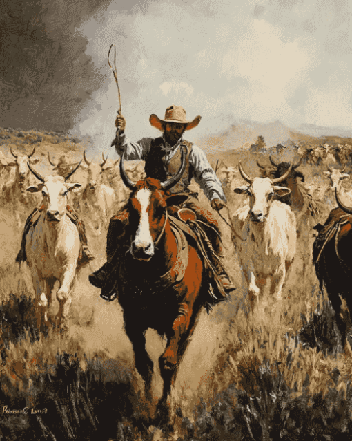 The Herders Cowboy Art Diamond Painting