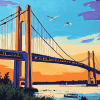 The Mackinac Bridge Scene Diamond Painting