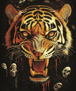 Tiger and Skull Diamond Painting