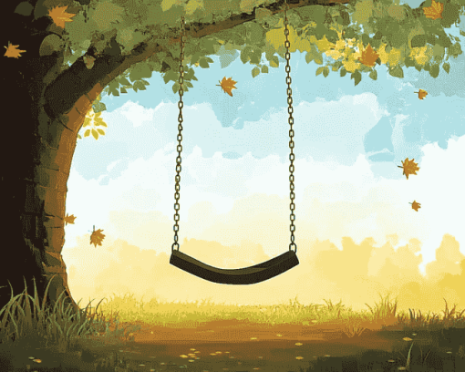 Tree Swing Cartoon Diamond Painting