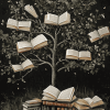 Trees and Books Nature Diamond Painting