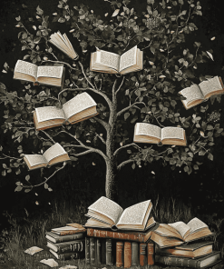 Trees and Books Nature Diamond Painting