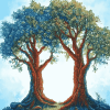 Twins Tree Anime Diamond Painting