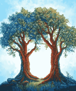 Twins Tree Anime Diamond Painting