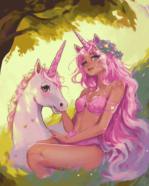 Unicorn Girls Fantasy Diamond Painting