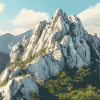 Uslan Rock Mountain Scenery Diamond Painting