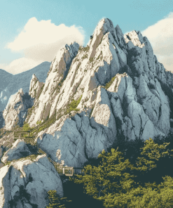 Uslan Rock Mountain Scenery Diamond Painting