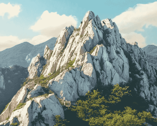 Uslan Rock Mountain Scenery Diamond Painting