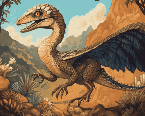 Velociraptor Cartoon Diamond Painting