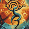 Vibrant Kokopelli Abstract Diamond Painting