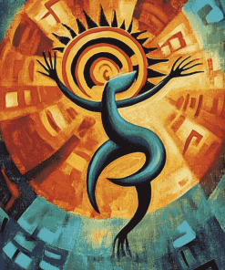 Vibrant Kokopelli Abstract Diamond Painting