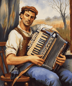 Vintage Accordion Musician Diamond Painting