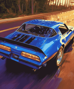 Vintage Blue Trans Am Car Diamond Painting