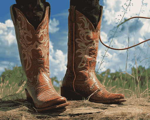 Vintage Cowboy Boots Diamond Painting