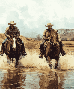 Vintage Cowboys and Horses Diamond Painting