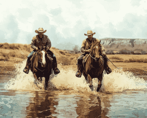 Vintage Cowboys and Horses Diamond Painting