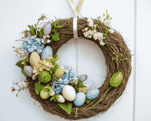 Vintage Easter Wreath Diamond Painting