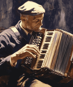 Vintage Musician Accordion Diamond Painting