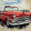 Vintage Red Mercury Car Diamond Painting