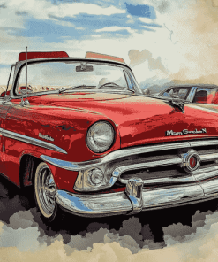 Vintage Red Mercury Car Diamond Painting