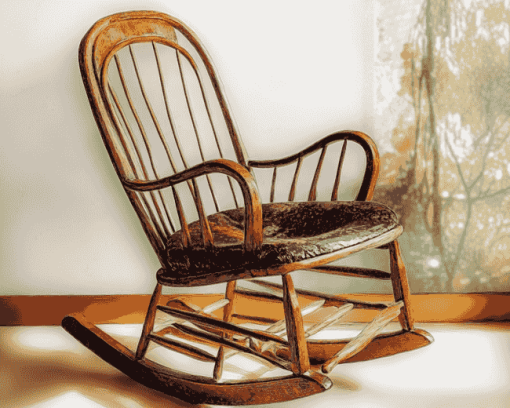 Vintage Rocking Chair Antiques Diamond Painting