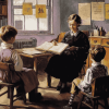 Vintage Teacher Student Diamond Painting