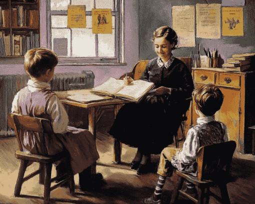 Vintage Teacher Student Diamond Painting