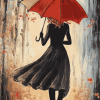 Vintage Umbrella Lady Diamond Painting