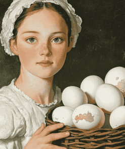 Vintage Woman with Eggs Diamond Painting