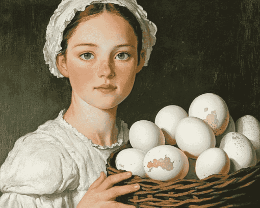 Vintage Woman with Eggs Diamond Painting