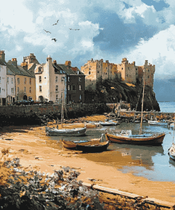 Wales Tenby Harbour Landscape Diamond Painting