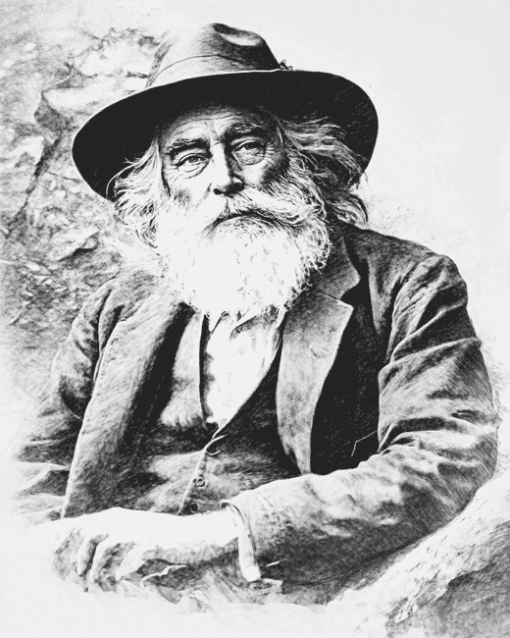 Walt Whitman Black White Diamond Painting