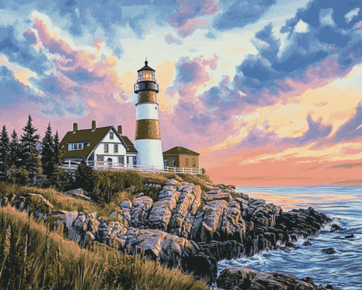 West Quoddy Maine Lighthouse Diamond Painting