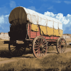 Western Wagons in Motion Diamond Painting