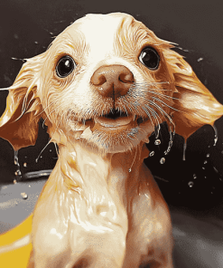 Wet Dog Delight Diamond Painting